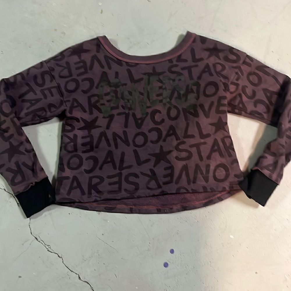 Small Purple Converse Crop Top Sweater
